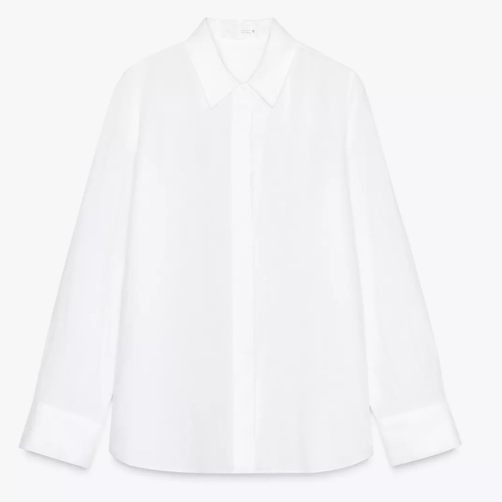 Classic White Linen Women’s button down Shirt